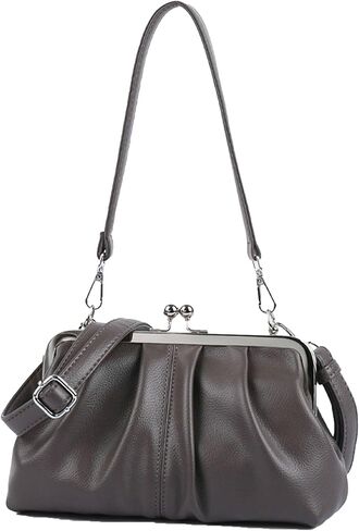 مترهل المرأة بو الجلود قبلة قفل المتشرد حقيبة كروسبودي قبلة المشبك محفظة Crossbody حقائب كتف محفظة حقائب اليد حمل المحافظ in Kuwait