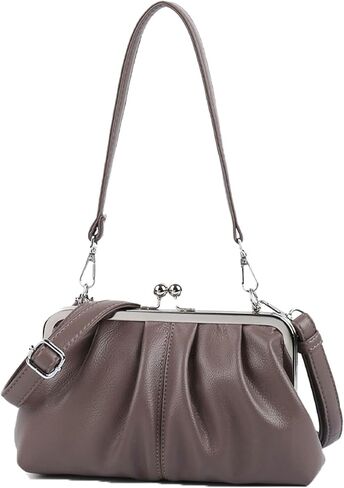 مترهل المرأة بو الجلود قبلة قفل المتشرد حقيبة كروسبودي قبلة المشبك محفظة Crossbody حقائب كتف محفظة حقائب اليد حمل المحافظ in Kuwait