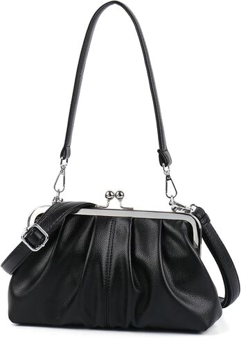 مترهل المرأة بو الجلود قبلة قفل المتشرد حقيبة كروسبودي قبلة المشبك محفظة Crossbody حقائب كتف محفظة حقائب اليد حمل المحافظ in Kuwait