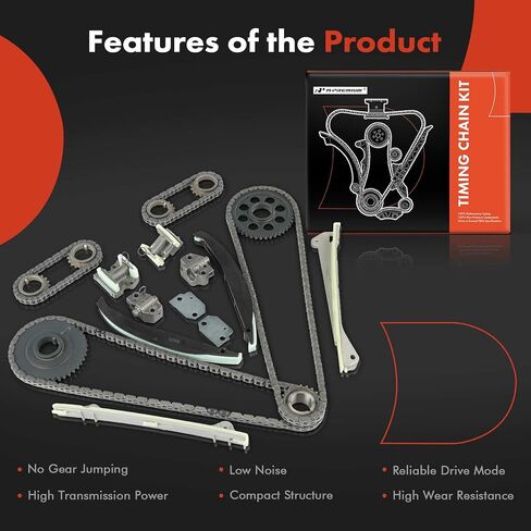 مجموعة سلسلة توقيت المحرك الممتازة مع دليل وشداد وضرس [يناسب DOHC، V8 5.4L] متوافق مع Lincoln Navigator 2001-2004، استبدال # F3LY6268B، F3AZ6256A in Saudi Arabia