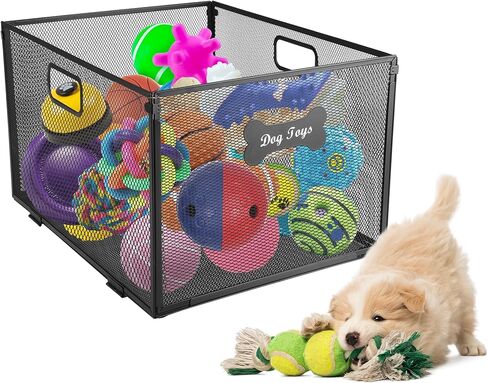 Clear Dog Toy Box,Acrylic Large Dog Toy Basket for Small Dog,Dog Toy Storage Bin for Pet, Fashion Dog Toy Basket Large for Puppy And Pet- Dog Toy Organizer Holder Boxes for Living Room in Kuwait