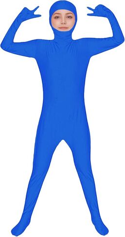 ATHX Kids High Stretch Spandex Halloween Cosplay Bodysuit Costume Open Face Unitard Child Full Body Skin Suit Zentai Suit in Kuwait