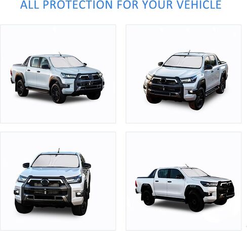 مظلة الشمس للزجاج الأمامي الأصلية متوافقة مع Toyota Hilux 2015 2016 2017 2018 2019 2020 2021 ملحقات مظلة الشمس العاكسة للزجاج الأمامي للسيارة (النمط A) in Saudi Arabia
