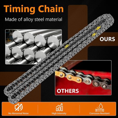 24350-2E700 Timing Chain Kit w/VVT Camshaft Sprockets Solenoids for Hyundai Elantra 2017-2020 Kona 2018-2021 Veloster 2019-2021 Kia Forte 5 2017-2018 2.0L Replace 24321-2E010,918-034 (24350-2E700) in Kuwait