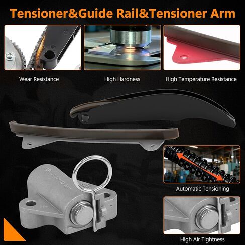 24350-2E700 Timing Chain Kit w/VVT Camshaft Sprockets Solenoids for Hyundai Elantra 2017-2020 Kona 2018-2021 Veloster 2019-2021 Kia Forte 5 2017-2018 2.0L Replace 24321-2E010,918-034 (24350-2E700) in Kuwait