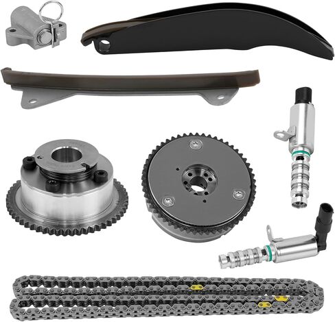24350-2E700 Timing Chain Kit w/VVT Camshaft Sprockets Solenoids for Hyundai Elantra 2017-2020 Kona 2018-2021 Veloster 2019-2021 Kia Forte 5 2017-2018 2.0L Replace 24321-2E010,918-034 (24350-2E700) in Kuwait