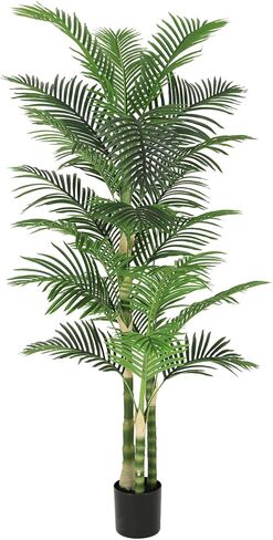 شجرة نخيل وهمية مقاومة للأشعة فوق البنفسجية بطول 8 أقدام مع ضوء شمسي دافئ/أبيض بارد ثنائي اللون وفواكه جوز الهند، شجرة نخيل صناعية مقاس 96 بوصة، شجرة جوز هند صناعية مضيئة بجانب حمام السباحة في الفناء الخلفي لديكور المنزل in Kuwait