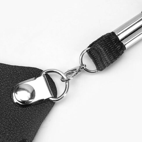 Pen Necklace Lanyard Holder Leather, 2 Pack Straight Faux Leather Pencil Case, Black PU with Pouch, Anti Lost Simple Portable Storage, Small MP3 Voice Recording Pen Cover Protective Cases in Saudi Arabia