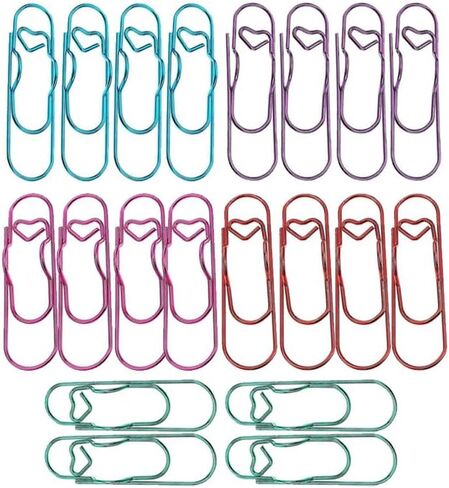 20 PCS Metal Pen Clips for Notebook, 5-Color Paper Clip Pen Holders for Journal Planner, Carbon Steel Pencil Holder Clip Office School Supplies Planner Accessories in Kuwait
