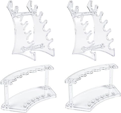 4 قطع من حامل أقلام الأكريليك حامل أقلام شفاف للمكتب، 6 فتحات منظم أقلام بلاستيكية رف حامل أقلام رصاص مطرز لأقلام النافورة وفرشاة مكياج الحواجب in Kuwait