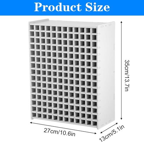 Marker Organizer Holder for 180 Markers, Art Supply Storage Rack with Adjustable Dividers, Desktop Pen Holder for Colored Pencils and Brushes, White in Kuwait