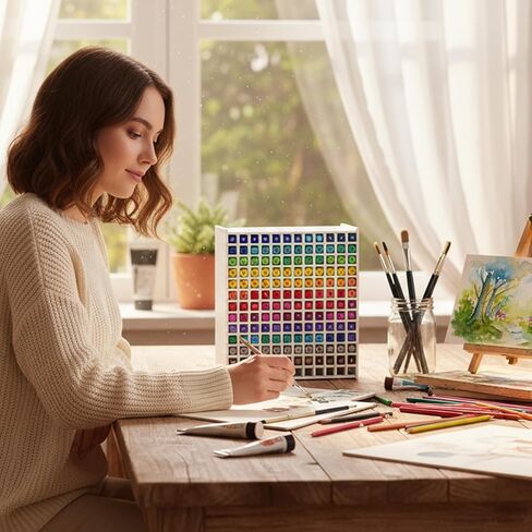 Marker Organizer Holder for 180 Markers, Art Supply Storage Rack with Adjustable Dividers, Desktop Pen Holder for Colored Pencils and Brushes, White in Kuwait