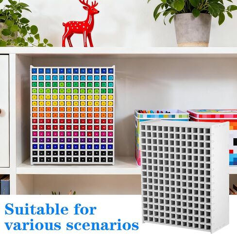 Marker Organizer Holder for 180 Markers, Art Supply Storage Rack with Adjustable Dividers, Desktop Pen Holder for Colored Pencils and Brushes, White in Kuwait