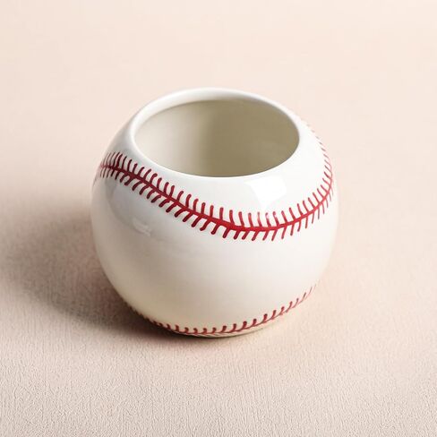 Sizikato Ceramic Pencil Holder for Study, Desktop Decor Baseball Pen Holder in Kuwait