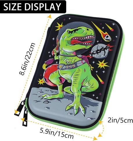 Dinosaur Pencil Case For Kids Cool Pen Box Cute School Supplies Organizer Big Capacity Large Storage Stationery Pouch For Boys Girls Teens Students in Kuwait