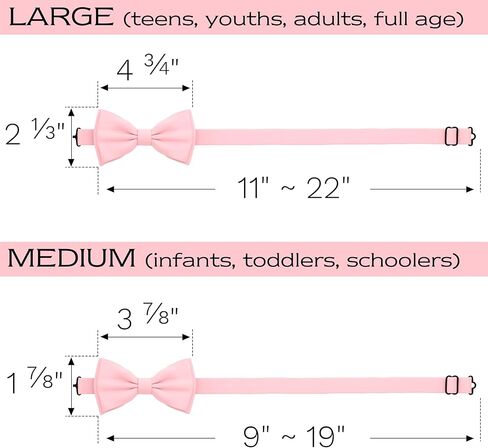 ربطة عنق آدم يونغ للرجال بلون وردي فاتح وربطة عنق كلاسيكية مربوطة مسبقًا من الساتان الرسمي من الحرير الصناعي (كبير، وردي) in Kuwait
