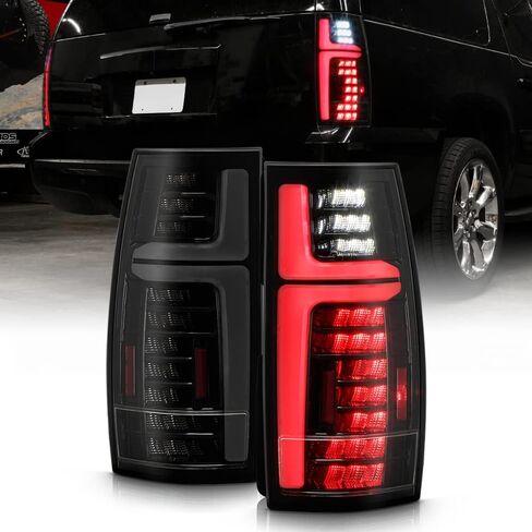KEEKPO-For 2007-2013 Chevy Suburban 1500 2500 Tahoe GMC Yukon أسود كامل LED أضواء خلفية مصابيح الفرامل زوج اليسار + اليمين in Saudi Arabia