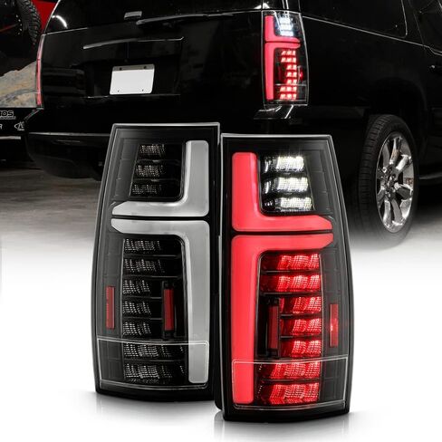 KEEKPO-For 2007-2013 Chevy Suburban 1500 2500 Tahoe GMC Yukon أسود كامل LED أضواء خلفية مصابيح الفرامل زوج اليسار + اليمين in Saudi Arabia