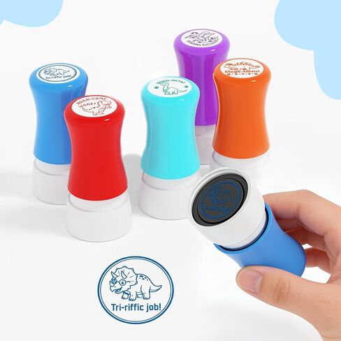 5 Pack Dinosaur Teachers Motivational Stamps-Teacher Stamps for Classroom for Grading Teacher Stamps Self Inking Stamp Stamps for Teachers Teacher Gifts in Kuwait