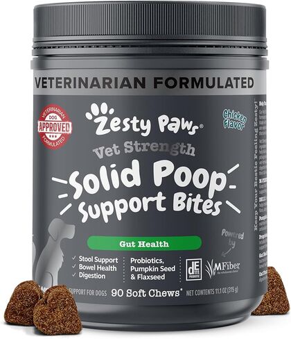 Zesty Paws Solid Poop Support Bites for Dogs - Dog Stool Hardener - Pumpkin for Dogs Dog Fiber Supplement, Prebiotics & Probiotics - Veterinarian Formulated Chews - Diarrhea Relief for Dogs - 90 Ct in Kuwait