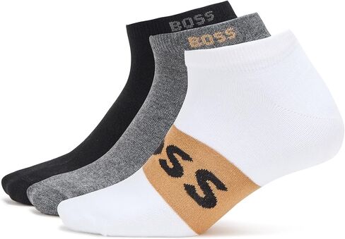 BOSS Men's 3 Pack Contrast Logo Ankle Socks in Kuwait