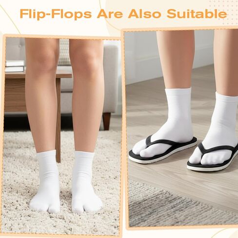 4 Pairs Tabi Socks Women Split Two Toe Socks Ruffle Frilly Sports Casual Sock for Women Unisex Japanese Toes Separated Sock in Kuwait