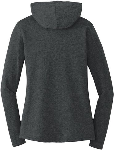 District Made Ladies Perfect Tri Long Sleeve Hoodie. DM139L Black Frost S in Saudi Arabia