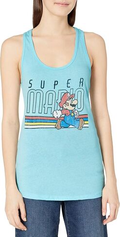 قميص بدون أكمام برسومات Super Mario Retro Throwback Ideal Racerback من نينتندو جونيور in Saudi Arabia