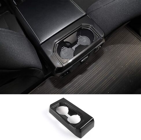 JeCar Carbon Fiber Rear Cup Holder Panel Cover Trim for 2015-2020 Ford F150 Interior Accessories in Saudi Arabia