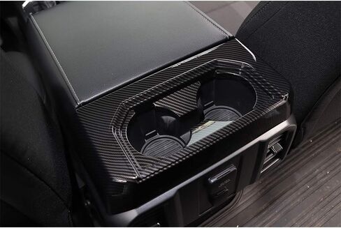 JeCar Carbon Fiber Rear Cup Holder Panel Cover Trim for 2015-2020 Ford F150 Interior Accessories in Saudi Arabia