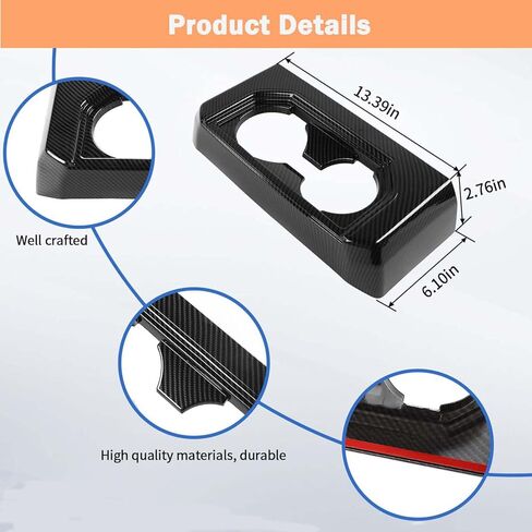 JeCar Carbon Fiber Rear Cup Holder Panel Cover Trim for 2015-2020 Ford F150 Interior Accessories in Saudi Arabia