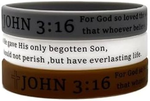 XAM Faith-Based Inspirational Silicone Bracelets - Set of 3 'John 3:16' Christian Message Wristbands for Men, Women in Saudi Arabia