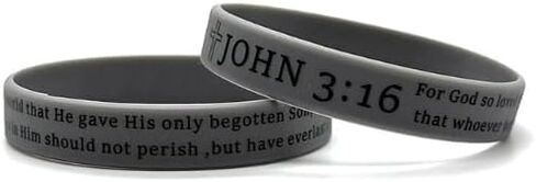 XAM Faith-Based Inspirational Silicone Bracelets - Set of 3 'John 3:16' Christian Message Wristbands for Men, Women in Saudi Arabia