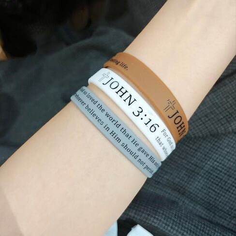 XAM Faith-Based Inspirational Silicone Bracelets - Set of 3 'John 3:16' Christian Message Wristbands for Men, Women in Saudi Arabia