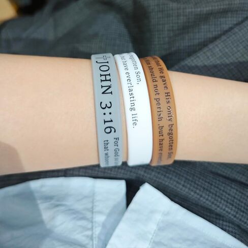 XAM Faith-Based Inspirational Silicone Bracelets - Set of 3 'John 3:16' Christian Message Wristbands for Men, Women in Saudi Arabia