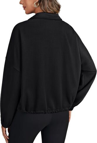 LYANER Women's Full Zip Up Sweatshirt Short Jacket Long Sleeve Fashion Top Fall Outfits Clothes in Saudi Arabia