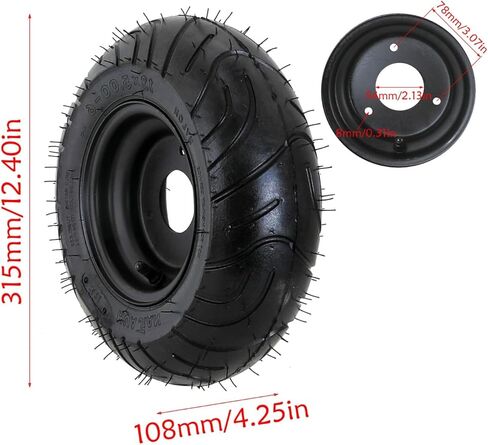 2 Pack 13x5-6 13x5.00-6 Go Kart Tires and Wheels Tubeless Assembly 6" 3 Lug Rims 78mm for 50cc 110cc 125cc ATV Quad Mini Bike Race Cart Scooter Mower 4 Wheeler Utility Wagon Garden Cart in Saudi Arabia