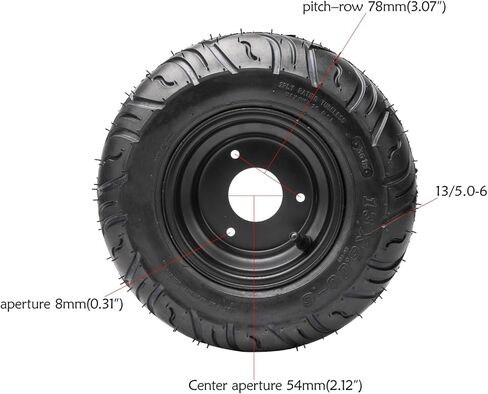 2 Pack 13x5-6 13x5.00-6 Go Kart Tires and Wheels Tubeless Assembly 6" 3 Lug Rims 78mm for 50cc 110cc 125cc ATV Quad Mini Bike Race Cart Scooter Mower 4 Wheeler Utility Wagon Garden Cart in Saudi Arabia