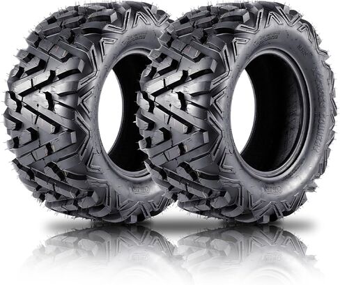 Set of 2 | 25x10-12 ATV UTV Tires (25x10x12), 6PR Tubeless with 20Mm Tread Depth | All-Terrain Off-Road Tire for Mud, Sand & Trail | Replacement for Side by Side Vehicles, 255/65-12 in Saudi Arabia