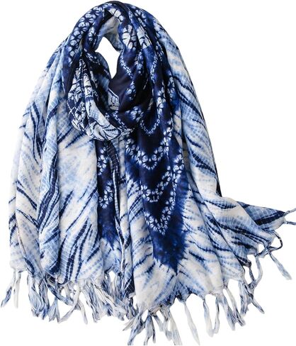 Tie Dye Scarf for Women Large Lightweight Cotton Boho Scarves Shawls Soft Travel Wraps Spring Summer Fall Cover Up in Kuwait
