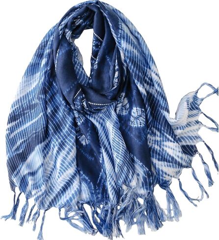 Tie Dye Scarf for Women Large Lightweight Cotton Boho Scarves Shawls Soft Travel Wraps Spring Summer Fall Cover Up in Kuwait