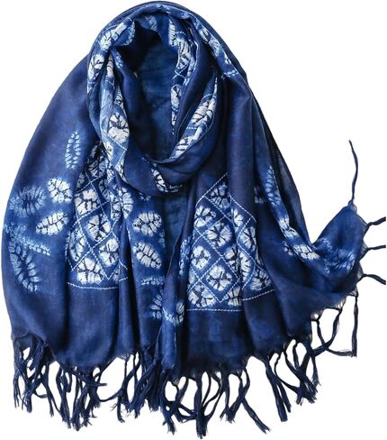Tie Dye Scarf for Women Large Lightweight Cotton Boho Scarves Shawls Soft Travel Wraps Spring Summer Fall Cover Up in Kuwait