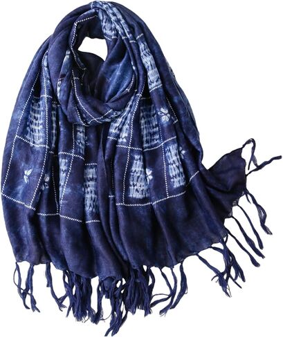 Tie Dye Scarf for Women Large Lightweight Cotton Boho Scarves Shawls Soft Travel Wraps Spring Summer Fall Cover Up in Kuwait