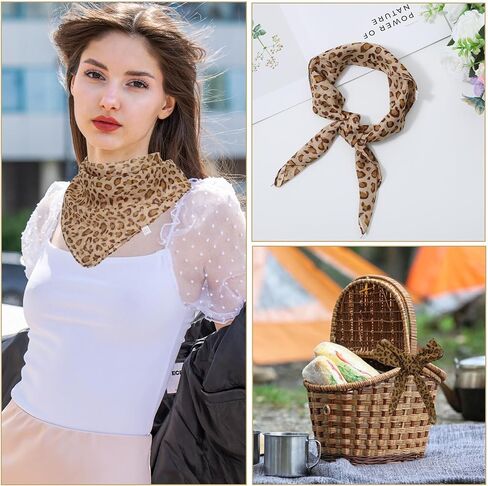 2Pcs Women's Chiffon Leopard Print Scarf, Scarves for Women Lightweight Leopard Scarf, Summer Cheetah Print Fashion Neck Scarves in Saudi Arabia