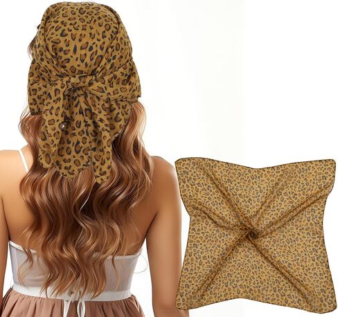 2Pcs Women's Chiffon Leopard Print Scarf, Scarves for Women Lightweight Leopard Scarf, Summer Cheetah Print Fashion Neck Scarves in Saudi Arabia