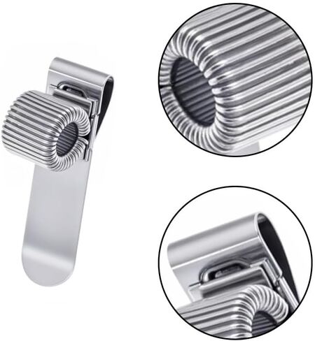 6 Pcs Metal Pen Holder Clip Set, Adjustable Spring Loop Pen Clip for Notebook & Clipboard, Horizontal & Vertical Pen Holders for Organization (3 Transverse + 3 Vertical) in Kuwait
