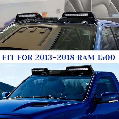 Roof Light Lamp Bar Compatible with 2013-2018 Ram 1500 Universal Front Top Running Lights with Remote Control and Wiring Harness, Gloss Black in Saudi Arabia