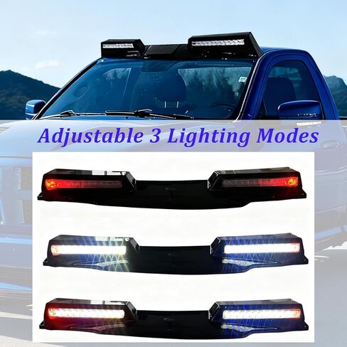 Roof Light Lamp Bar Compatible with 2013-2018 Ram 1500 Universal Front Top Running Lights with Remote Control and Wiring Harness, Gloss Black in Saudi Arabia