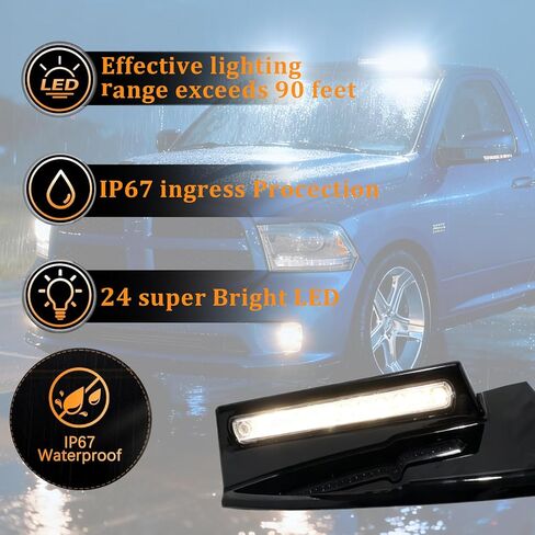 Roof Light Lamp Bar Compatible with 2013-2018 Ram 1500 Universal Front Top Running Lights with Remote Control and Wiring Harness, Gloss Black in Saudi Arabia