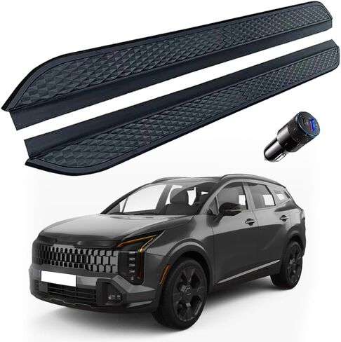 Fixed Running Boards Compatible with KIA Sportage 2023 2024 2025 2026 Alu Side Steps Nerf Bars Foot Pedal,with Brackets, Not fit for HEV or Hybrid Model（Free Car Charger+USA Free Duty 04 in Saudi Arabia
